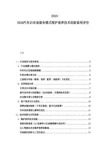 2025-2030汽車后市場(chǎng)服務(wù)模式維護(hù)保養(yǎng)技術(shù)創(chuàng)新盈利評(píng)價(jià)