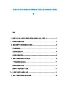 報廢汽車行業(yè)市場供需調(diào)研及投資評估規(guī)劃分析研究報告書