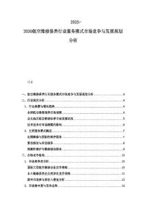 2025-2030航空維修保養(yǎng)行業(yè)服務(wù)模式市場(chǎng)競(jìng)爭(zhēng)與發(fā)展規(guī)劃分析