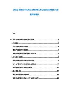 西亚石油输出市场商业环境深度分析及区域投资趋势与盈利空间评估