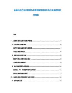 金融科技行業(yè)市場(chǎng)潛力深度挖掘及投資方向與未來(lái)趨勢(shì)研究報(bào)告