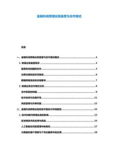 金融科技跨境業務監管與合作模式