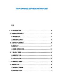 环保产业市场现状竞争评估规划分析研究报告