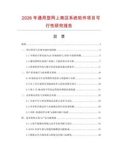 2026年通用型網上商店系統(tǒng)軟件項目可行性研究報告