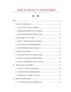 2026年瓦墊項目可行性研究報告