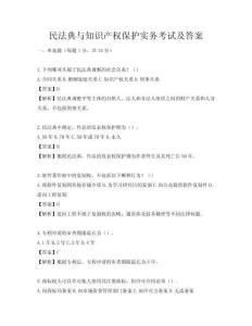 民法典與知識產(chǎn)權(quán)保護(hù)實(shí)務(wù)考試及答案