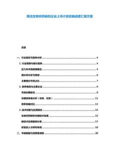 西北生物農(nóng)藥制劑企業(yè)上市計劃實施進度匯報方案
