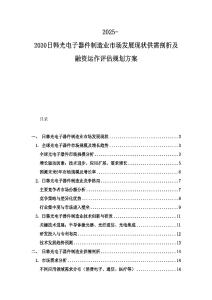2025-2030日韩光电子器件制造业市场发展现状供需剖析及融资运作评估规划方案