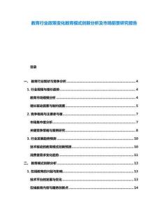 教育行業(yè)政策變化教育模式創(chuàng)新分析及市場(chǎng)前景研究報(bào)告