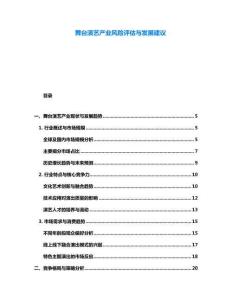 舞台演艺产业风险评估与发展建议