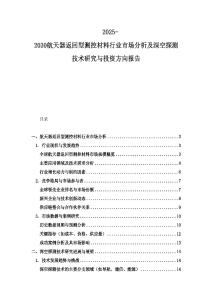 2025-2030航天器返回型測控材料行業市場分析及深空探測技術研究與投資方向報告