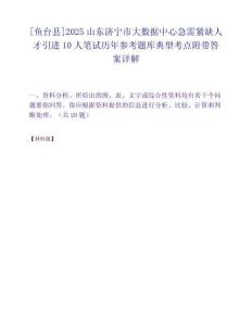 [鱼台县]2025山东济宁市大数据中心急需紧缺人才引进10人笔试历年参考题库典型考点附带答案详解