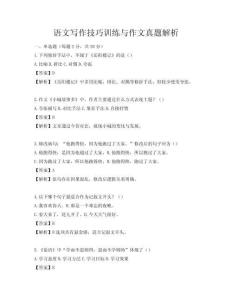 語文寫作技巧訓練與作文真題解析
