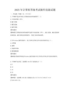 2025年计算机等级考试操作技能试题