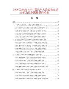 2026及未来5年中国汽车大梁板卷市场分析及竞争策略研究报告