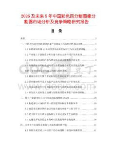 2026及未來5年中國(guó)彩色四分割圖像分割器市場(chǎng)分析及競(jìng)爭(zhēng)策略研究報(bào)告