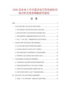 2026及未來5年中國手電萬歷收音機市場分析及競爭策略研究報告