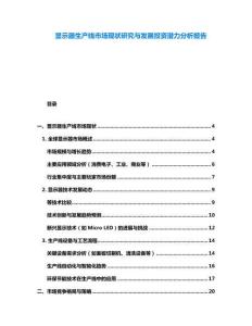顯示器生產(chǎn)線市場現(xiàn)狀研究與發(fā)展投資潛力分析報(bào)告