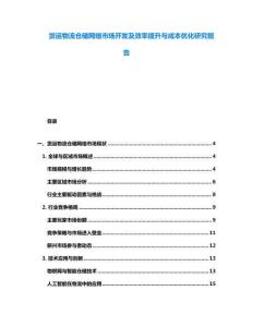 貨運(yùn)物流倉(cāng)儲(chǔ)網(wǎng)絡(luò)市場(chǎng)開(kāi)發(fā)及效率提升與成本優(yōu)化研究報(bào)告