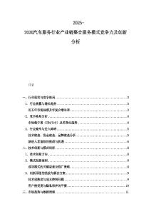 2025-2030汽車服務(wù)行業(yè)產(chǎn)業(yè)鏈整合服務(wù)模式競爭力及創(chuàng)新分析