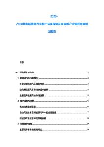 2025-2030捷克新能源汽车推广应用政策及充电桩产业集群发展规划报告