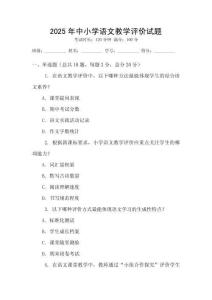 2025年中小學語文教學評價試題