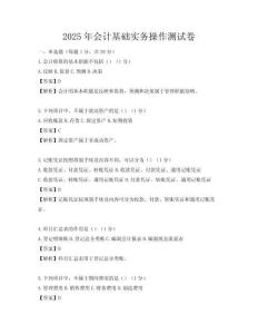 2025年会计基础实务操作测试卷