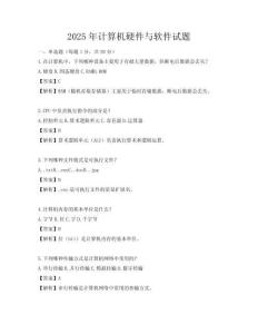 2025年计算机硬件与软件试题