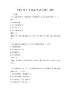 2025年護(hù)士資格考試大綱與試題