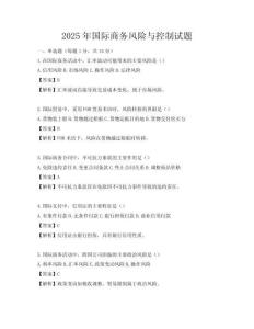 2025年国际商务风险与控制试题