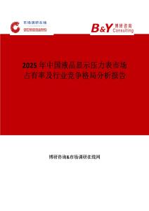 2025年中國液晶顯示壓力表市場占有率及行業競爭格局分析報告