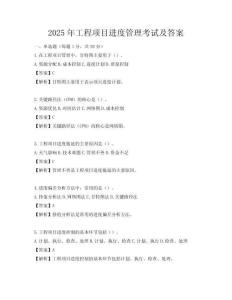 2025年工程項目進度管理考試及答案