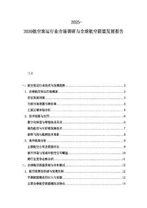 2025-2030航空客运行业市场调研与全球航空联盟发展报告