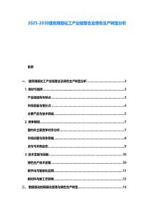 2025-2030捷克精細化工產業鏈整合及綠色生產轉型分析
