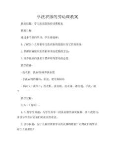 学洗衣服的劳动课教案