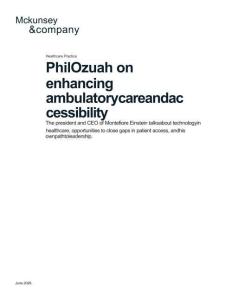 mckinsey -菲尔・奥祖阿谈改善门诊医疗服务与就医可及性 Phil Ozuah on enhancing ambulatory care and accessibility