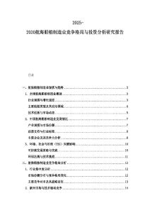 2025-2030航海船舶制造業(yè)競爭格局與投資分析研究報告