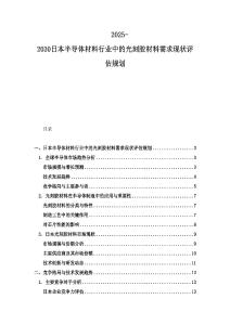 2025-2030日本半導體材料行業中的光刻膠材料需求現狀評估規劃