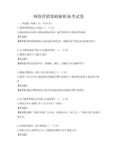 网络营销策略解析备考试卷