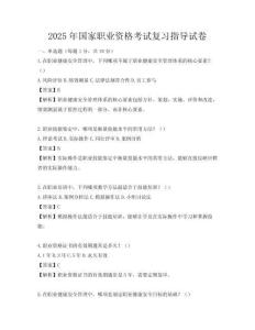 2025年国家职业资格考试复习指导试卷