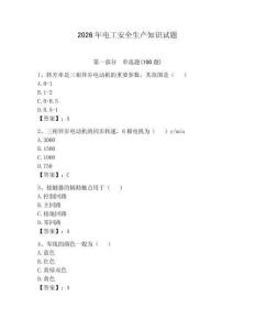 2026年电工安全生产知识试题（典优）