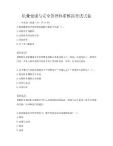 职业健康与安全管理体系模拟考试试卷