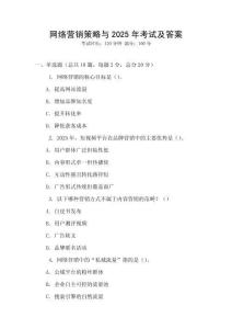 網絡營銷策略與2025年考試及答案