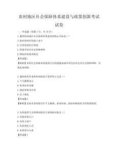 農村地區社會保障體系建設與政策創新考試試卷