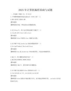 2025年計(jì)算機(jī)編程基礎(chǔ)與試題