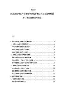 2025-2030企业知识产权管理体系运行维护探讨权属管理创新与诉讼案件应对策略