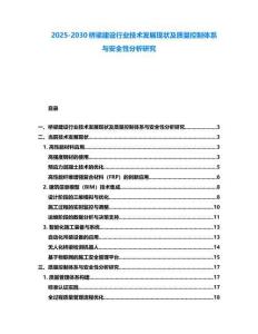 2025-2030桥梁建设行业技术发展现状及质量控制体系与安全性分析研究