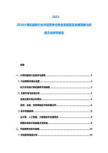 2025-2030计算机服务行业市场竞争态势全面调查及发展策略与投资方向研究报告