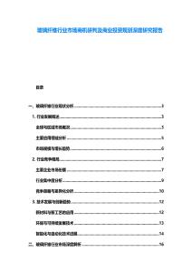 玻璃纖維行業市場商機研判及商業投資規劃深度研究報告