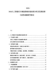 2025-2030人工智能芯片制造領域市場深度分析及發展前景與投資戰略研究報告